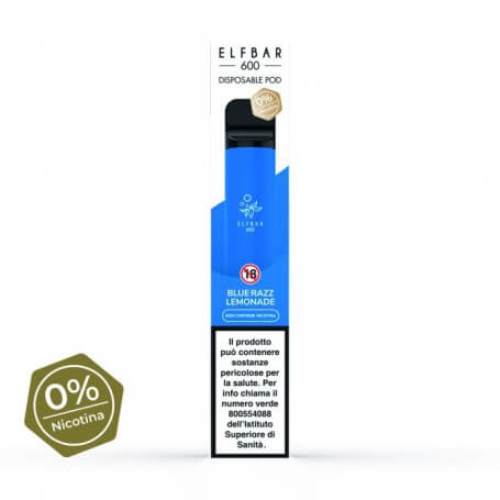 Elfbar 600 blue razz senza nicotina